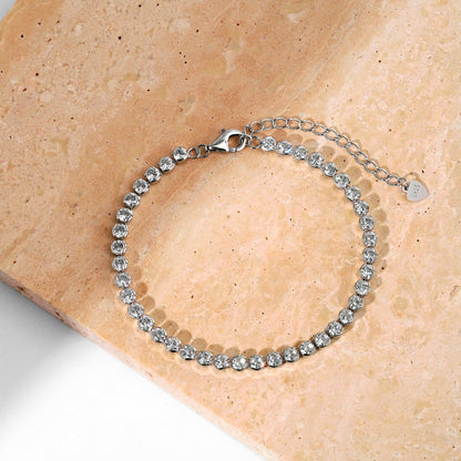 [LUCKY LOVE]Ornate  Sparkling Round Cut Daily Bracelet