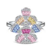 [LUCKY LOVE]Sparkling Colorful Water Drop Shape Daily Ring
