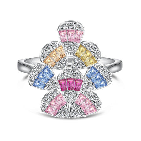 [LUCKY LOVE]Sparkling Colorful Water Drop Shape Daily Ring