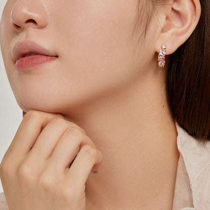 [LUCKY LOVE]Dazzling Colorful Emerald Cut Daily Earrings