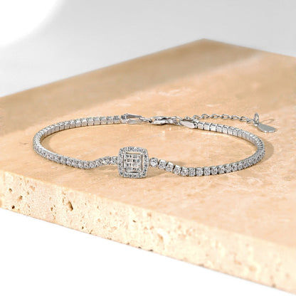 [LUCKY LOVE]Luxurious Dazzling Square Shape Banquet Bracelet