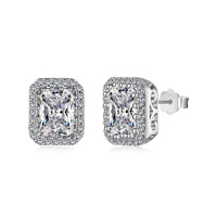 [LUCKY LOVE]1.0 Carat Luxurious Dainty Emerald Cut Daily Earrings