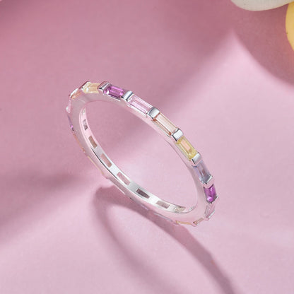[LUCKY LOVE]Exquisite Multicolored Emerald Cut Daily Ring