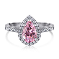 [LUCKY LOVE]1.0 Carat Luxurious Resplendent Water Drop Shape Wedding Ring