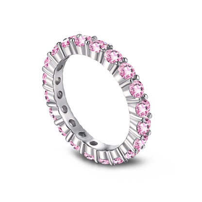 [LUCKY LOVE]Sparkling Round Cut Tennis Ring