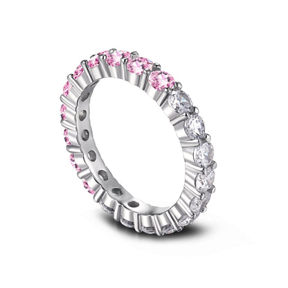 [LUCKY LOVE]Sparkling Round Cut Tennis Ring