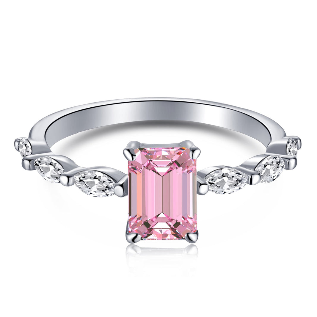 [LUCKY LOVE]1.0 Carat Dainty Resplendent Radiant Cut Daily Ring