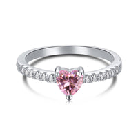 [LUCKY LOVE]0.5 Carat CaratEternity Charming Heart Shape Lover Ring