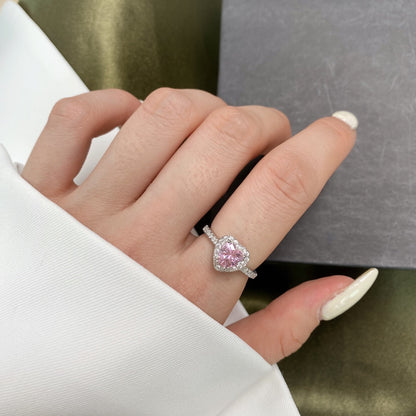 [LUCKY LOVE]Eternity Splashy Romantic Heart Shape Lover Ring