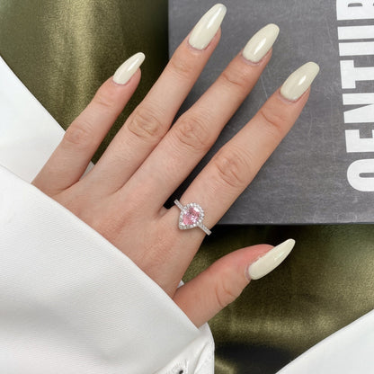 [LUCKY LOVE]1.0 Carat Luxurious Resplendent Water Drop Shape Wedding Ring