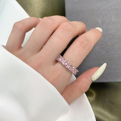 [LUCKY LOVE]Elegant Princess Cut Tennis Ring