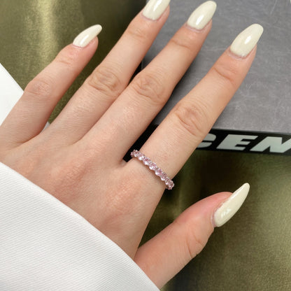 [LUCKY LOVE]Sparkling Round Cut Tennis Ring