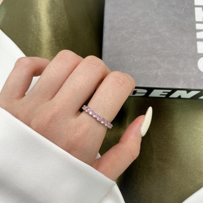 [LUCKY LOVE]Sparkling Round Cut Tennis Ring