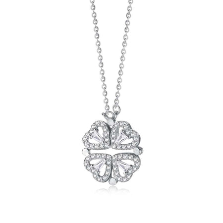 [LUCKY LOVE]Ornate Heart Cut Flower Shape Necklace