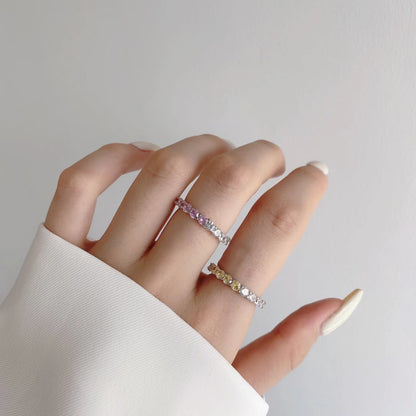 [LUCKY LOVE]Sparkling Round Cut Tennis Ring