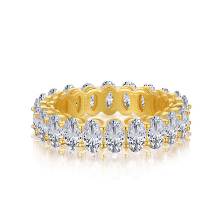 [LUCKY LOVE]Ornate Oval Cut Tennis Ring