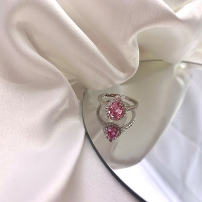 [LUCKY LOVE]1.0 Carat Luxurious Resplendent Water Drop Shape Wedding Ring