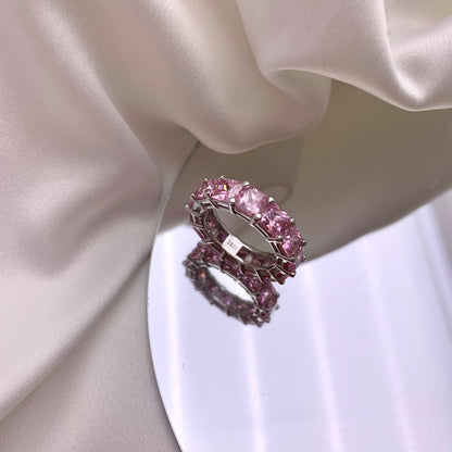 [LUCKY LOVE]Elegant Princess Cut Tennis Ring