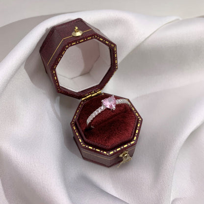 [LUCKY LOVE]0.5 Carat CaratEternity Charming Heart Shape Lover Ring