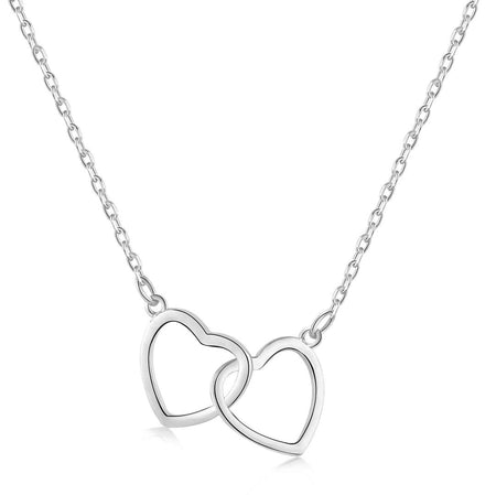 [LUCKY LOVE]Sterling Silver Love Double Ring Necklace