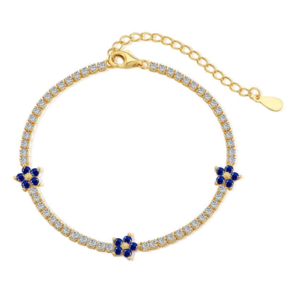 [LUCKY LOVE]Sparkling Flower Shape Tennis Bracelet