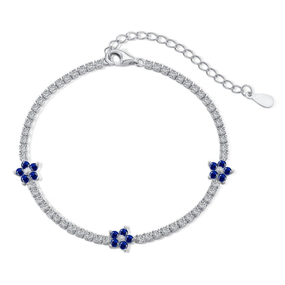 [LUCKY LOVE]Sparkling Flower Shape Tennis Bracelet