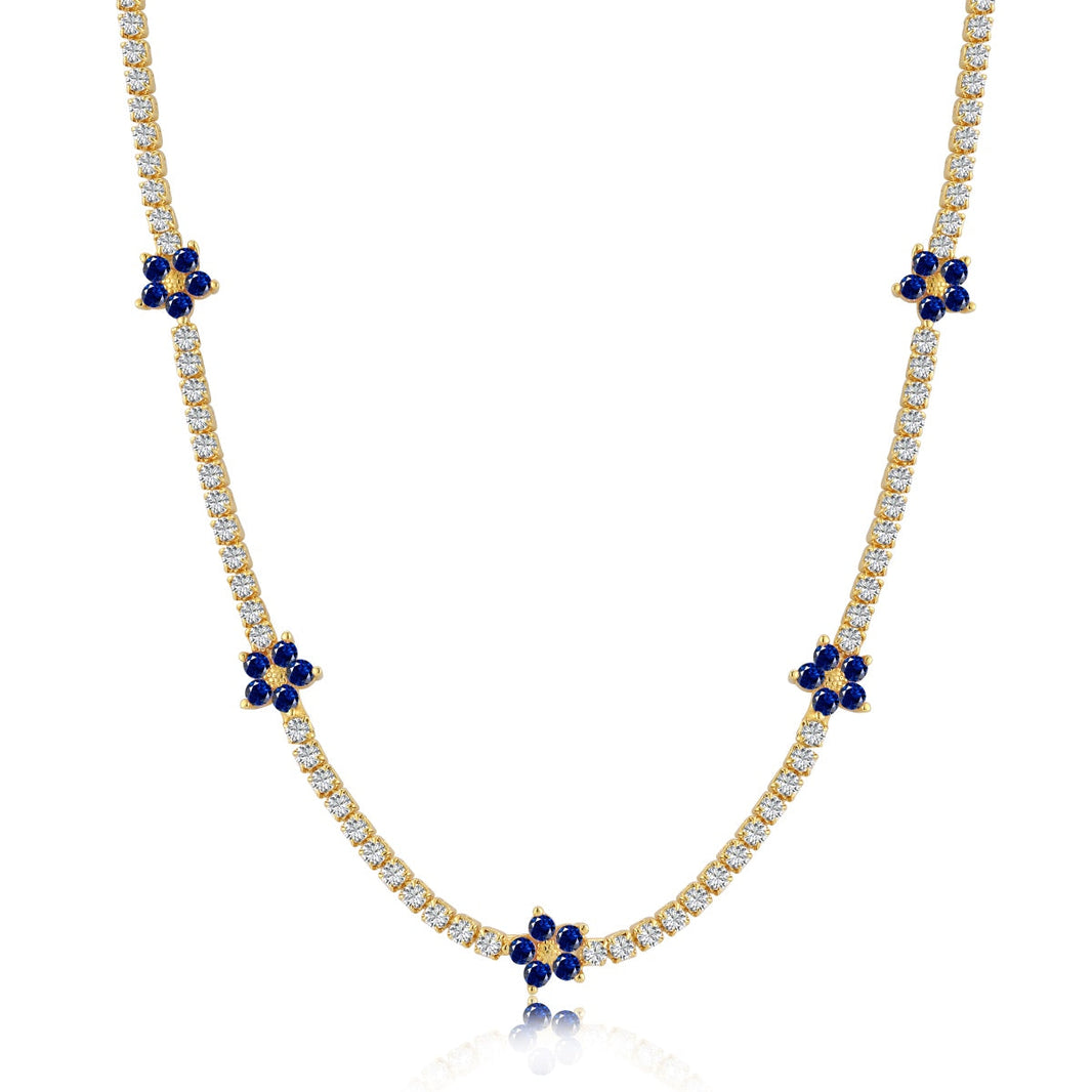 [LUCKY LOVE]Luxurious Colorful Flower Tennis Necklace