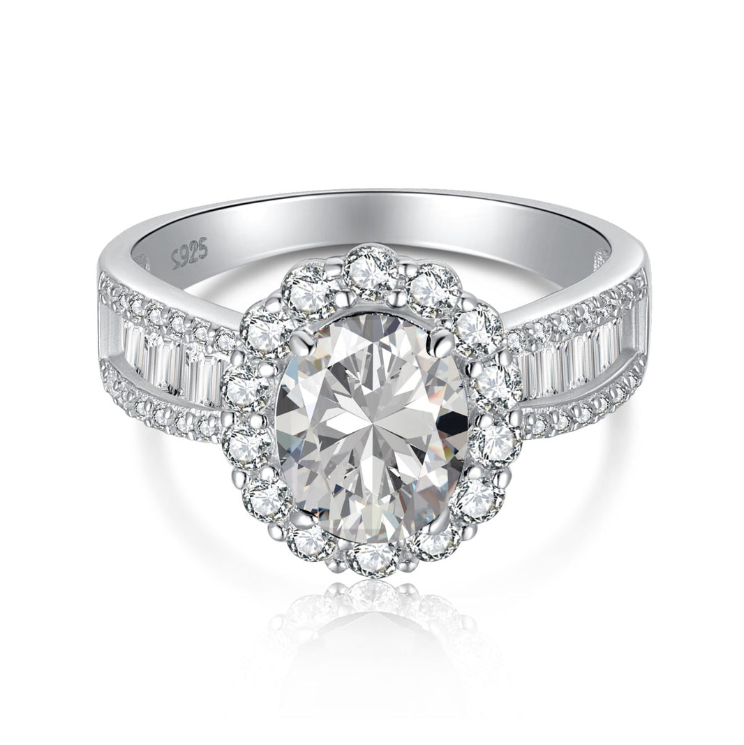 [LUCKY LOVE]1.5 Carat Dazzling Charming Oval Cut Banquet Ring