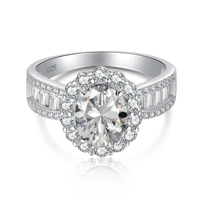 [LUCKY LOVE]1.5 Carat Dazzling Charming Oval Cut Banquet Ring