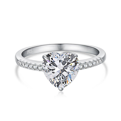 [LUCKY LOVE]2.0 Carat Dazzling Lustrous Heart Cut Lover Ring