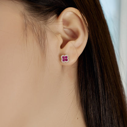 [LUCKY LOVE]Four-Leaf Clover Flower Shaped Earrings
