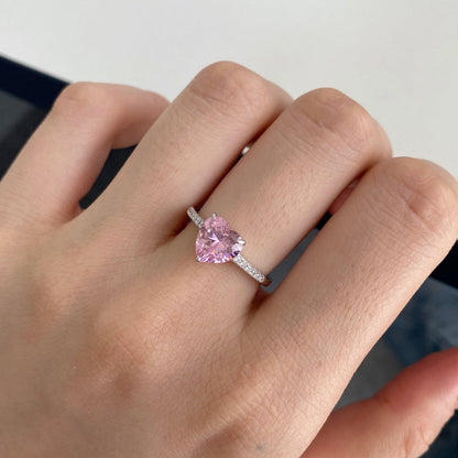 [LUCKY LOVE]2.0 Carat Dazzling Lustrous Heart Cut Lover Ring