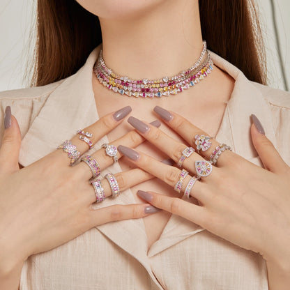 [LUCKY LOVE]Radiant Colorful Radiant Cut Daily Ring