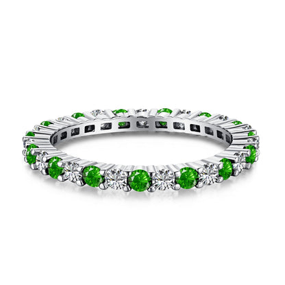 [LUCKY LOVE]Exquisite Colorful Round Cut Tennis Ring