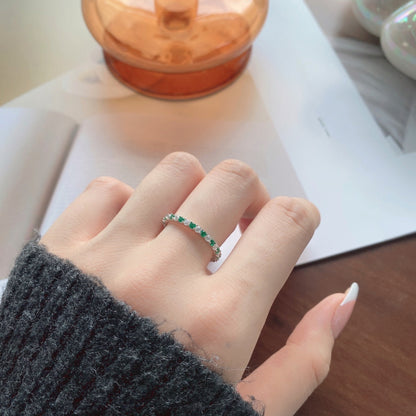 [LUCKY LOVE]Exquisite Colorful Round Cut Tennis Ring