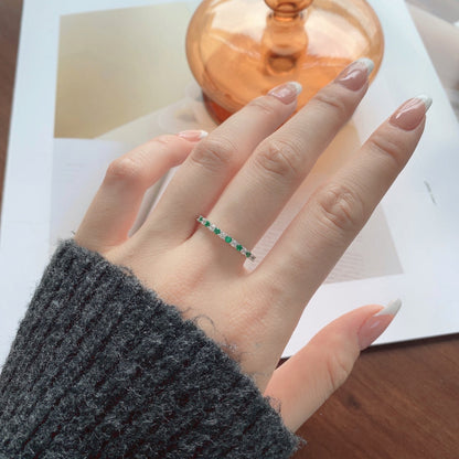 [LUCKY LOVE]Exquisite Colorful Round Cut Tennis Ring