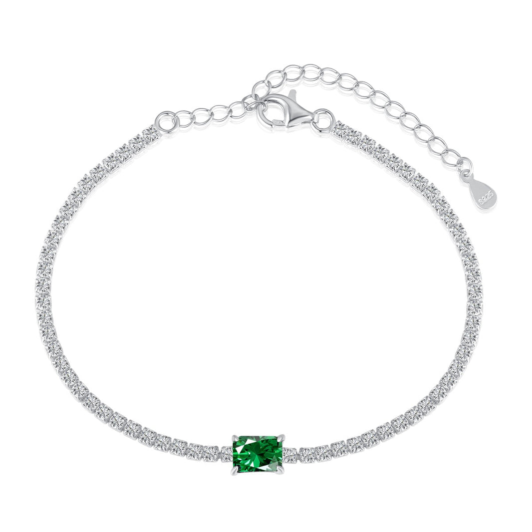 [LUCKY LOVE]1.0 Carat Unique Emerald Cut Banquet Bracelet