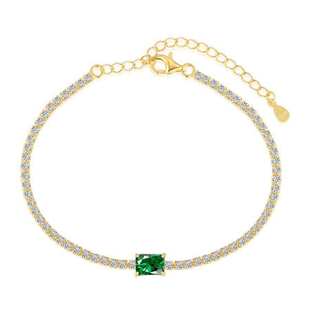 [LUCKY LOVE]1.0 Carat Unique Emerald Cut Banquet Bracelet