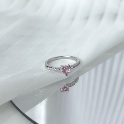 [LUCKY LOVE]0.5 Carat CaratEternity Charming Heart Shape Lover Ring