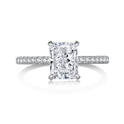 [LUCKY LOVE]2.0 Carat Dazzling Sparkling Radiant Cut Party Ring