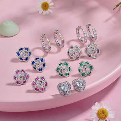 [LUCKY LOVE]Dazzling Heart Shape Lover Earrings