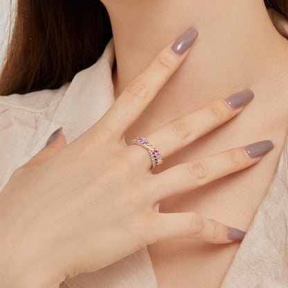 [LUCKY LOVE]Unique Colorful Marquise Cut Daily Ring