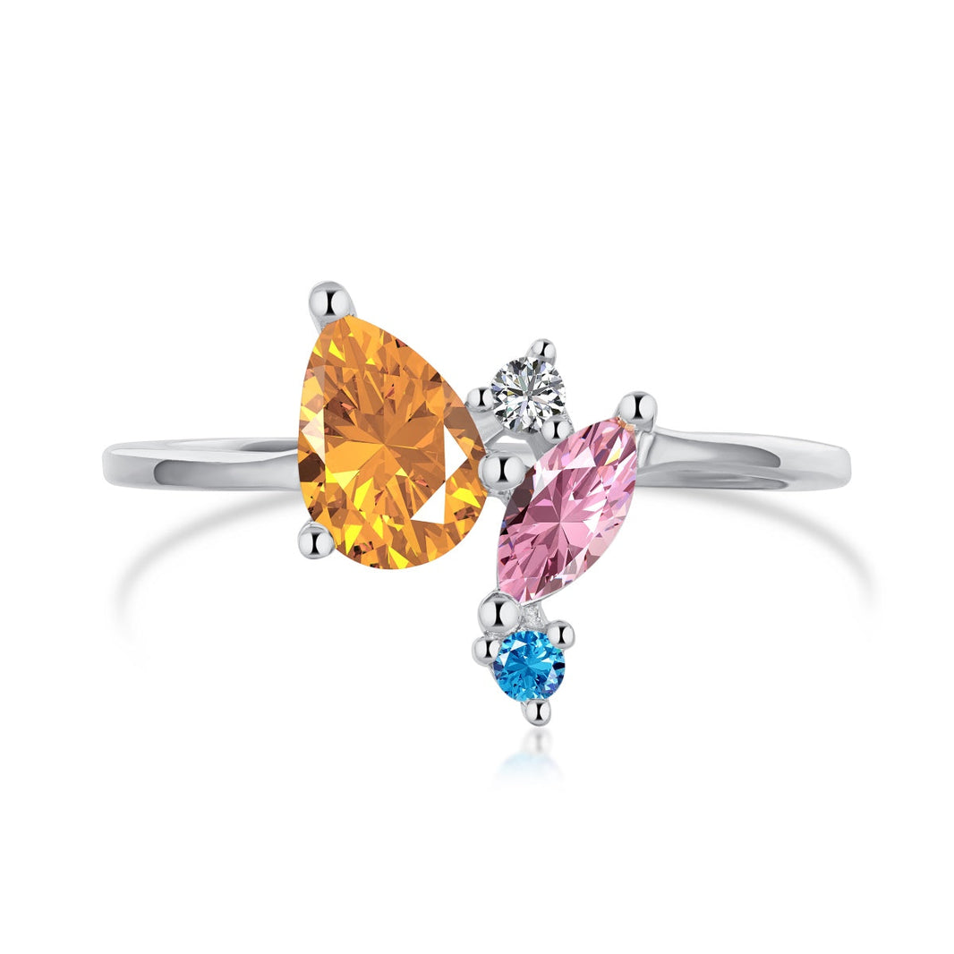 [LUCKY LOVE]Radiant Colorful Multi Cut Daily Ring