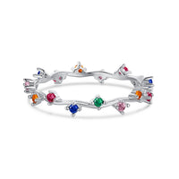 [LUCKY LOVE]Radiant Colorful Round Cut Daily Ring