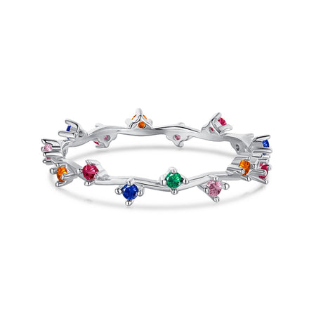 [LUCKY LOVE]Radiant Colorful Round Cut Daily Ring
