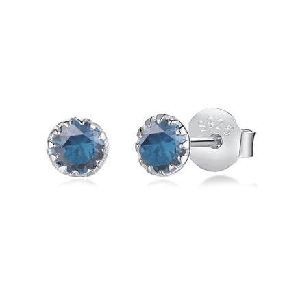 [LUCKY LOVE]Sparkling Colorful Round Shape Earrings