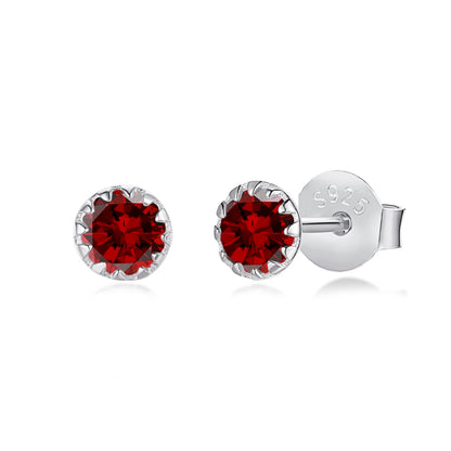 [LUCKY LOVE]Sparkling Colorful Round Shape Earrings