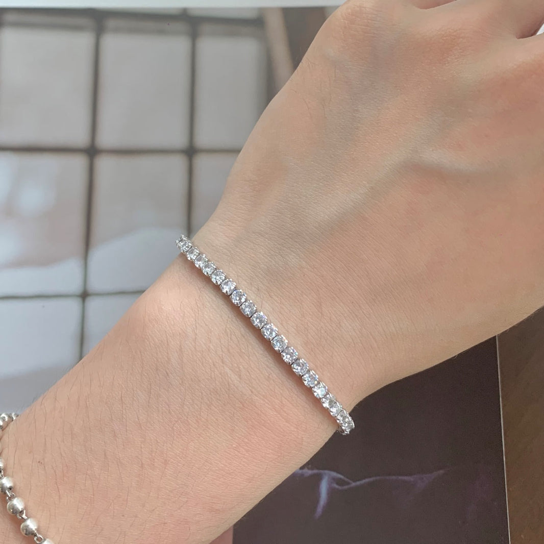 [LUCKY LOVE]Sparkling Round Cut Daily Bracelet