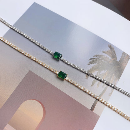 [LUCKY LOVE]1.0 Carat Unique Emerald Cut Banquet Bracelet