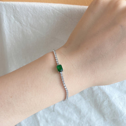 [LUCKY LOVE]1.0 Carat Unique Emerald Cut Banquet Bracelet